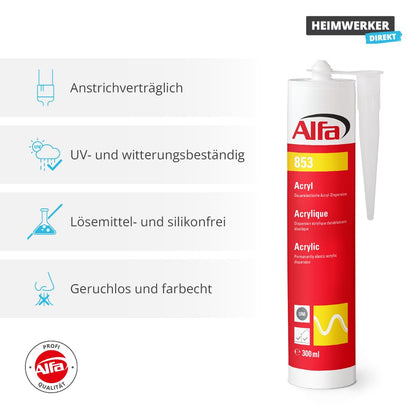 Alfa Acryl-Dichtstoff 310 ml weiss, 20 Kartuschen, Maler-Acryl