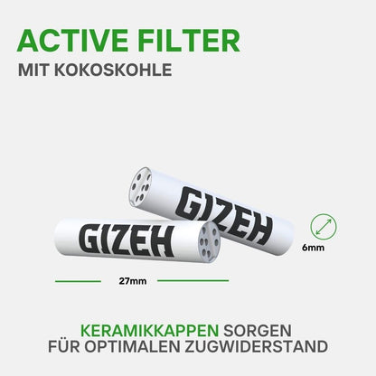 GIZEH BLACK Active Filter Aktivkohlefilter slim 6mm – 10x50 Stk.