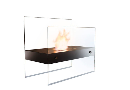 Carlo Milano Lounge-Feuer Avantgarde Bioethanol Kamin. Moderner, freistehender Kamin zur schadstoffarmen Flammenprojektion für Wohnräume.