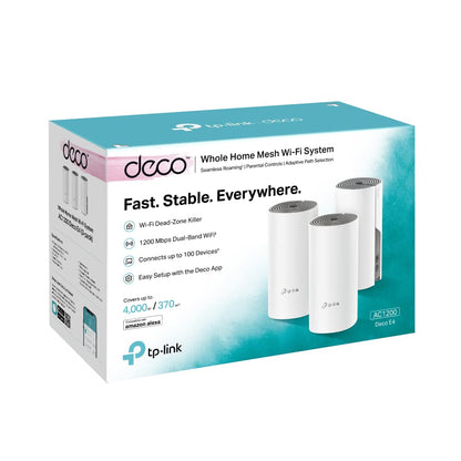 TP-Link Deco E4 Mesh WLAN System AC1200 - 3er Pack Weiss