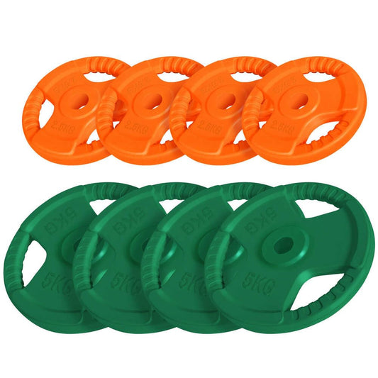GORILLA SPORTS® Hantelscheiben Gusseisen Gummi Gripper 30mm. Schwarz, 30mm Bohrung. Zum Krafttraining mit Lang-/Kurzhanteln.