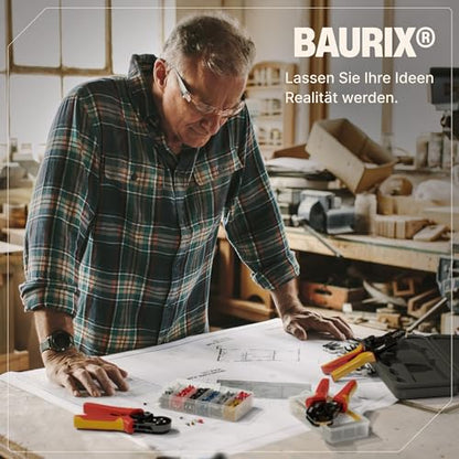 BAURIX® HEKTOR PRO Crimpzange - 6 Wechselbacken für Elektrik