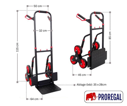 PROREGAL Taurus 250 Profi-Treppensteiger Sackkarre - Klappbar