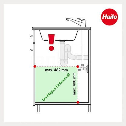Hailo Tandem 3666101 Einbau-Abfallsammler – 2x15L, Dunkelgrau