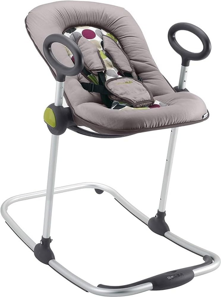 BÉABA BabyWippe Up & Down I, schwarze, höhenverstellbare Wippe. Bietet Säuglingen sichere Lagerung und fördert Interaktion auf Augenhöhe.