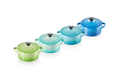 Le Creuset Mini Cocottes Steinzeug 4er-Set - Meeresbrise 200 ml