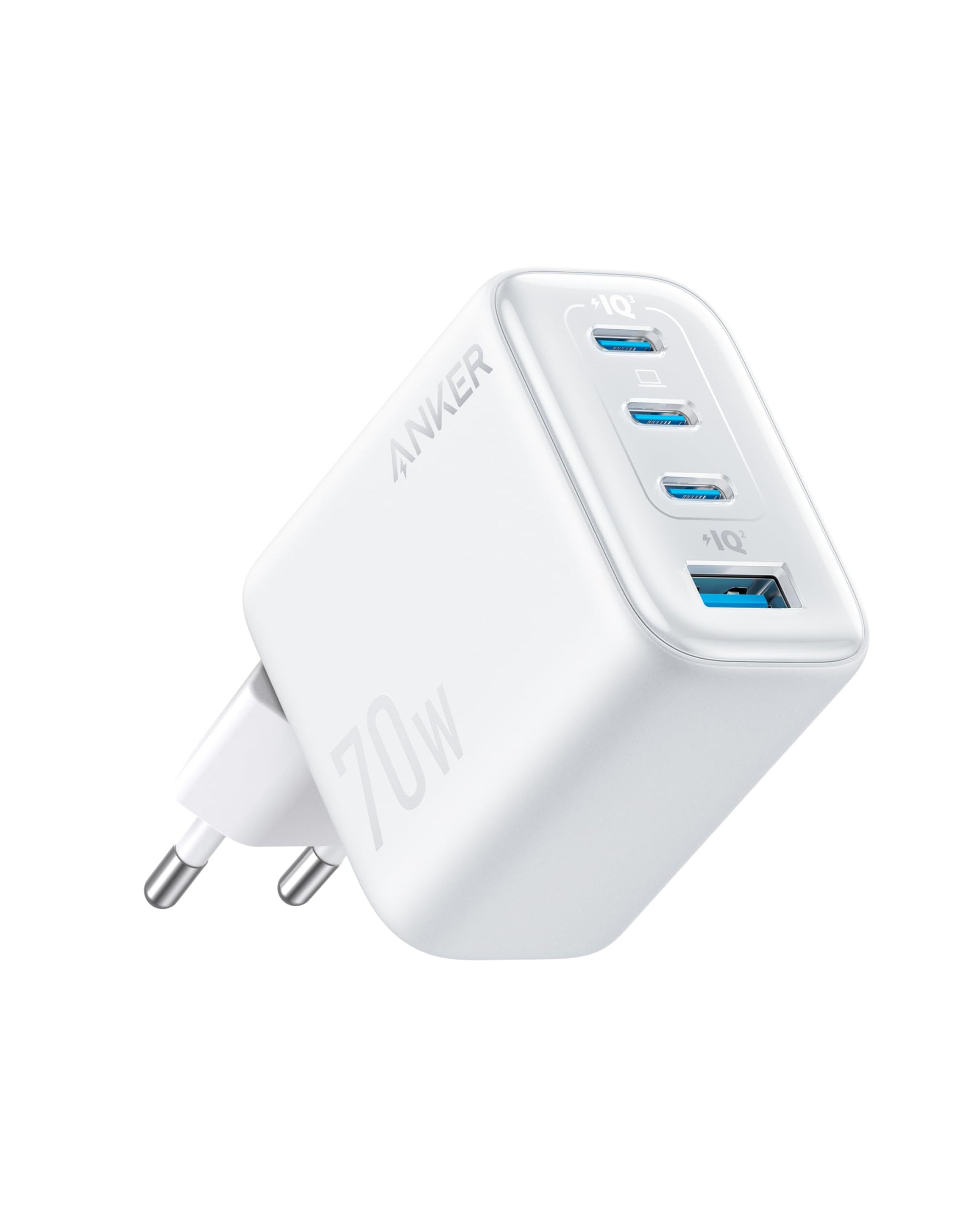 Anker Zolo 70W USB-C Ladegerät, 4-Port Netzteil, kompakt (A121C) – mit drei USB-C-Ports und einem USB-A-Port