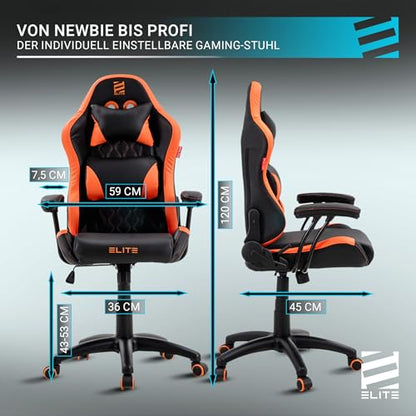ELITE Pulse Gaming Stuhl Kinder Kunstleder Schwarz/Blau