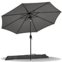 VOUNOT Sonnenschirm 270 cm knickbar mit Kurbel, UV-Schutz, Grau, achteckige Polyesterbespannung