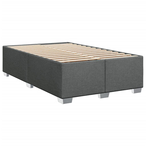 vidaXL Polsterbett Doppelbett Dunkelgrau 120x200cm Stoff. Ein dunkelgraues Polsterbett aus Stoff zum Schlafen.