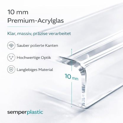 semper plastic Monitorständer aus Acrylglas – Bildschirmerhöhung 10 cm