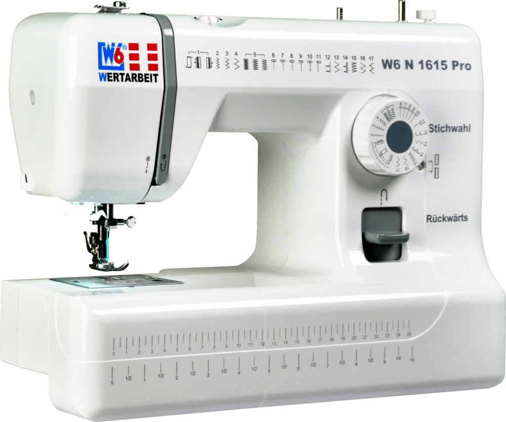 W6 WERTARBEIT Nähmaschine N 1615 Pro mit Freiarm und 17 Programmen