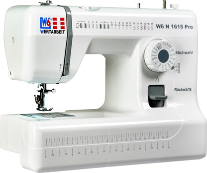W6 WERTARBEIT Nähmaschine N 1615 Pro mit Freiarm und 17 Programmen