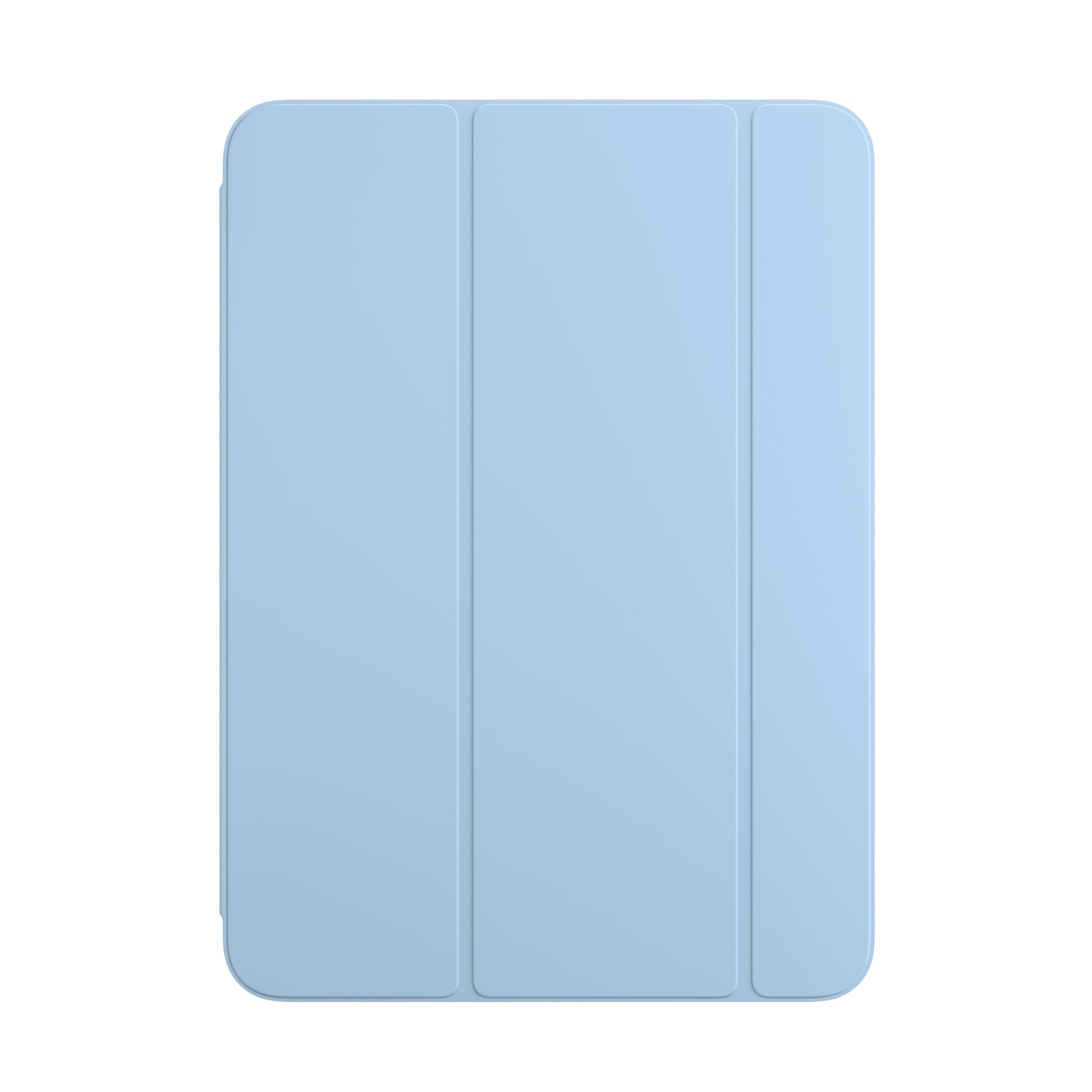 Apple Smart Folio Schutzhülle für iPad (A16) – Himmel. Dünne, himmelblaue Hülle, schützt das iPad und dient als Standfuß.