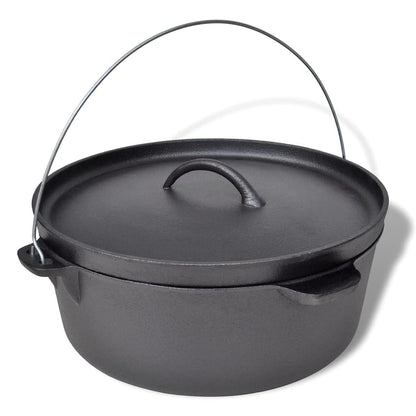 vidaXL Dutch Oven Gusseisen Bräter 11,3 L Outdoor Camping