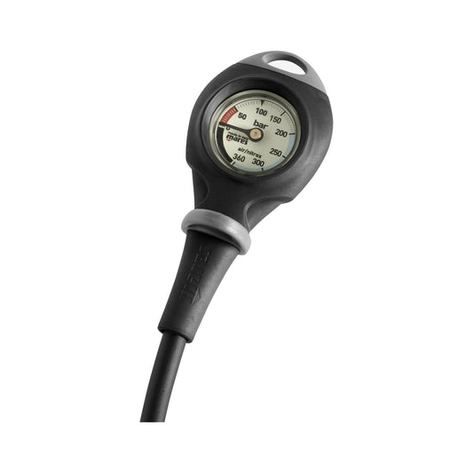 Mares Mission 1 Finimeter Tauchdruck Manometer – Schwarz. Rundes Messgerät zur Anzeige des Flaschendrucks beim Tauchen.