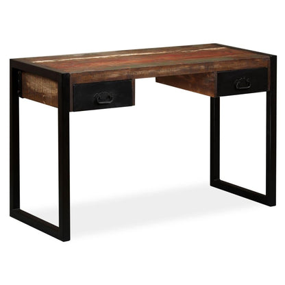 vidaXL Massivholz Schreibtisch – Büro und Computertisch: Rechteckiger Massivholzschreibtisch. Robuste Arbeitsfläche für Büro & Computer.