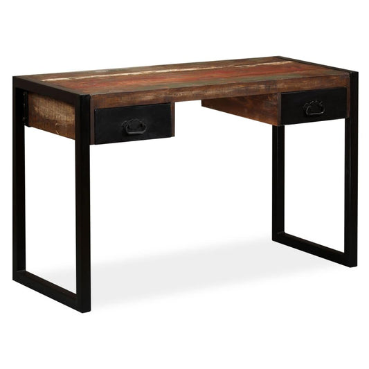 vidaXL Massivholz Schreibtisch – Büro und Computertisch: Rechteckiger Massivholzschreibtisch. Robuste Arbeitsfläche für Büro & Computer.