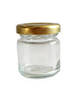 Vitrea Mini Einmachgläser 53 ml mit Schraubdeckel Gold, 100er Set – rundes Klarglas zum Einmachen