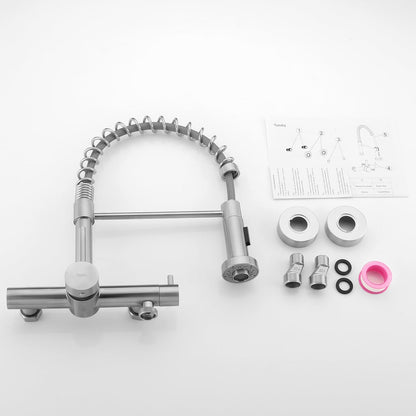 Tondiy Wandarmatur Küche Edelstahl Flexauslauf 3/4 Zoll – Matt