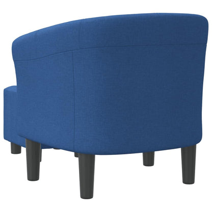 vidaXL Clubsessel Polstersessel mit Fussocker, Blau Stoff