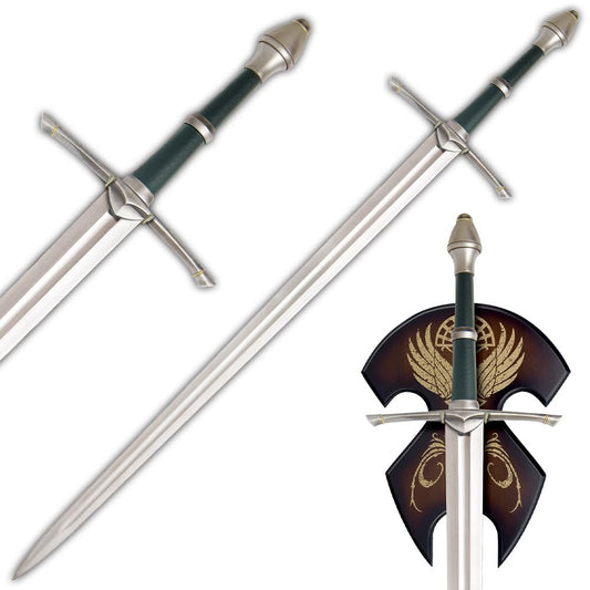 UNITED CUTLERY Herr der Ringe Aragorn Schwert: 120cm langes Dekoschwert mit silberner Klinge und verziertem Griff. Ideal zur Präsentation.