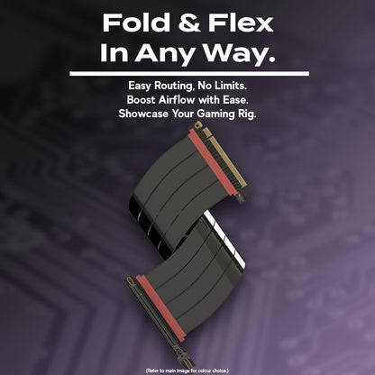 LINKUP AVA5 PCIe 5.0 Riser-Kabel x16 Rechter Winkel 20cm Schwarz