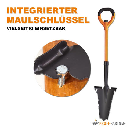 Profi-Partner Spaten mit Wurzelsäge, Karbonstahl & Fiberglas, 114 cm