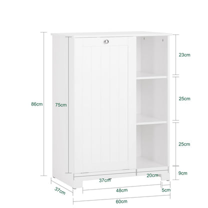 SoBuy BZR105-W Bad Wäscheschrank mit Wäschesack Weiss