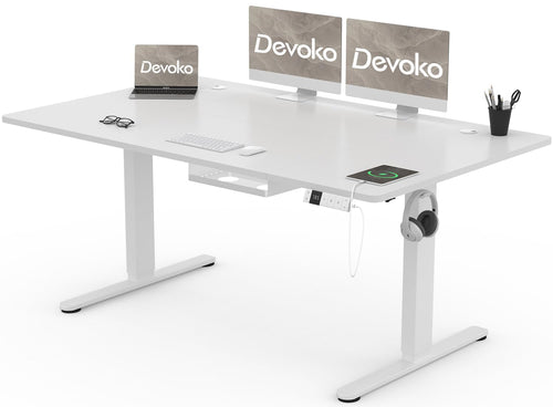 Devoko Höhenverstellbarer Elektrischer Schreibtisch 160x80cm - Weiss