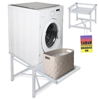 Universal Stahl-Untergestell Waschmaschine mit Auszug - Weiss