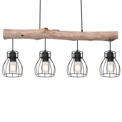 GLOBO Design Pendelleuchte 15326-4N – Holz Balken