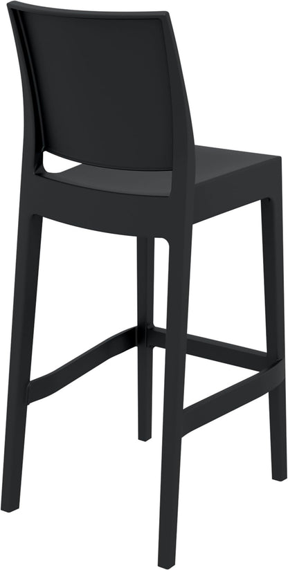 CLP Barhocker Maya 2er Set – Schwarz, Wetterfester Kunststoff