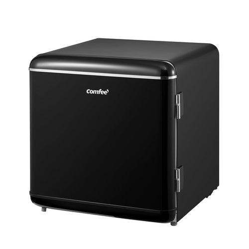 Comfee RCD50BL2EURT(E) Mini-Kühlschrank 47 Liter Retro schwarz, kompaktes Tischgerät mit Türgriff
