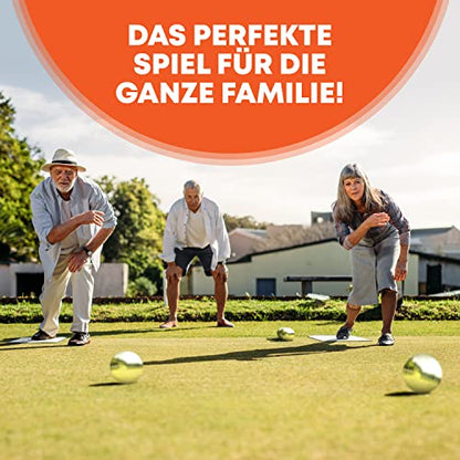 Puffin Boule Set – Petanque Spiel mit 8 Metall Kugeln