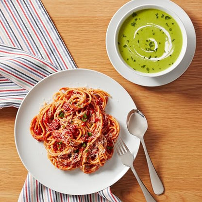 Amazon Basics Geschirrservice 18tlg. 6 Personen - Weiss Porzellan Coupe