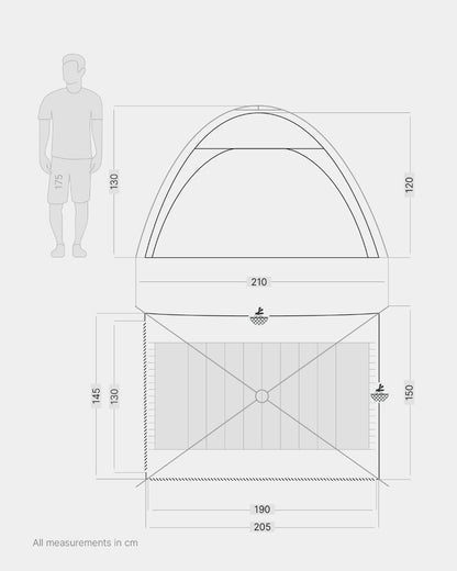 qeedo Quick Palm Strandmuschel – Leichtes Quick-Up UV80 Zelt