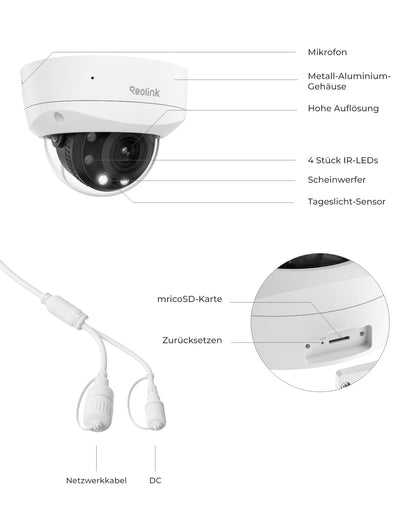 Reolink RLC-843A 4K PoE Überwachungskamera mit 5X optischem Zoom
