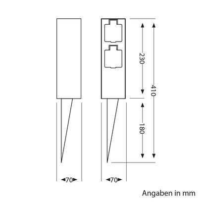 ledscom.de POMI Aussensteckdosen-Säule 2er-Set anthrazit eckig