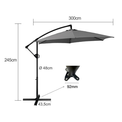 Deuline® Mallorca-Elite Ampelschirm – Ø300 cm 360° drehbar