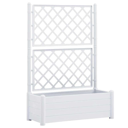 vidaXL Pflanzkübel mit Spalier – 100x43x142cm PP Weiss