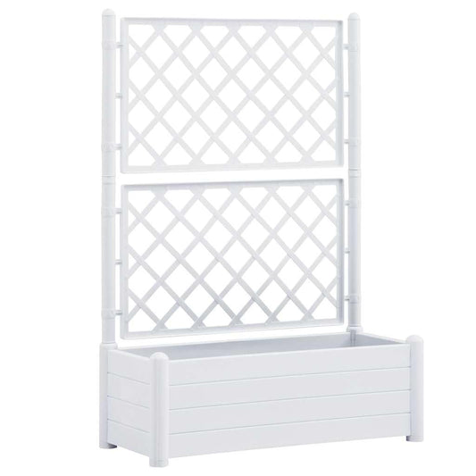 vidaXL Pflanzkübel mit Spalier – 100x43x142cm PP Weiss