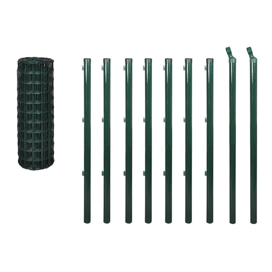 vidaXL Eurozaun-Set Maschendrahtzaun - 10x1.2m grün. Grünes Maschendrahtgeflecht zur Umzäunung von Gärten und Grundstücken.