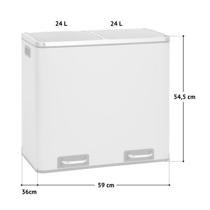 SVITA TM2X24 Treteimer 48L Mülltrennsystem - Schwarz