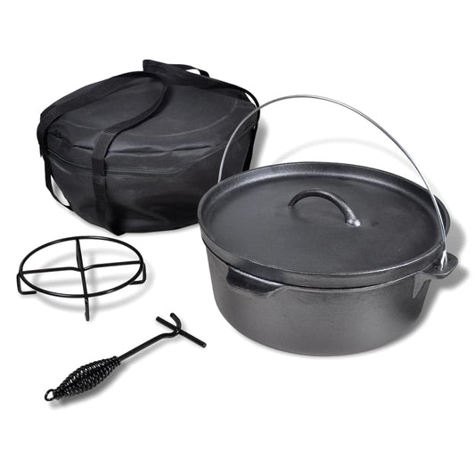 vidaXL Dutch Oven Gusseisen Bräter 11,3 L Outdoor Camping