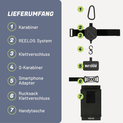 REELOQ PRO Handysicherung mit FLEXLOCK Sicherungsseil, Gurtband