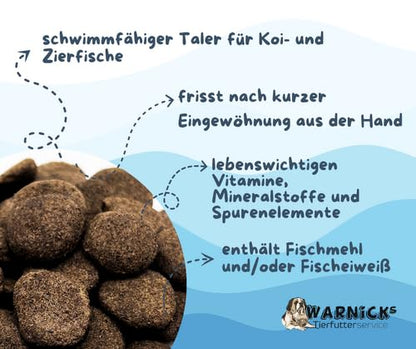 Warnick's Koifutter Sortenmix Spirulina 15kg 3-6mm mit Hanzam