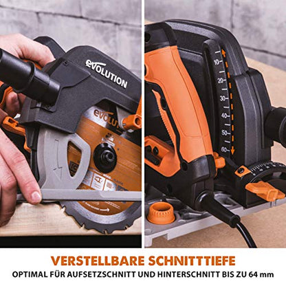 Evolution R185CCSX Handkreissäge inkl. Führungsschiene