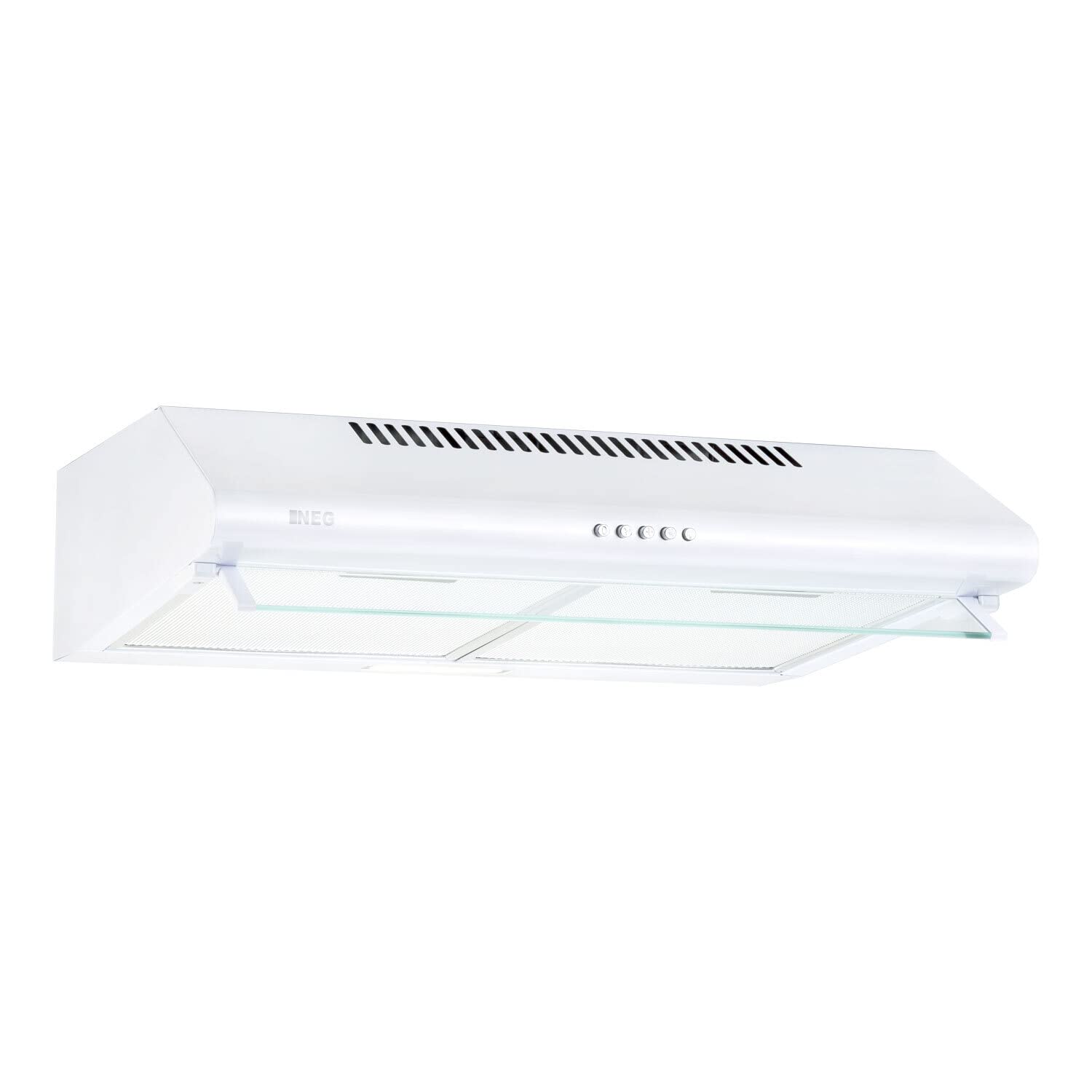 NEG NEG15-ATRW Unterbau-Dunstabzugshaube Edelstahl 60cm Weiss, weiß und 60cm breit. Sie saugt Kochdünste ab.