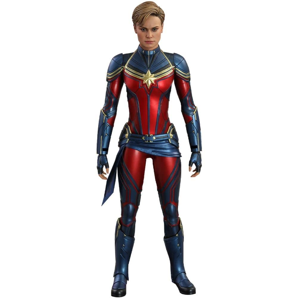 Hot Toys Captain Marvel 1:6 Sammlerfigur - Avengers: Endgame, detaillierte Actionfigur in rot-blauem Anzug zum Sammeln und Ausstellen.
